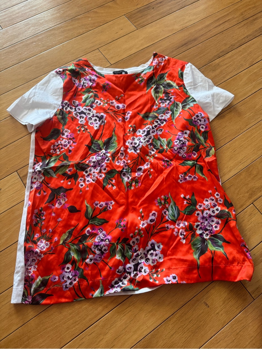 Escada Red Floral Short-Sleeve Tee